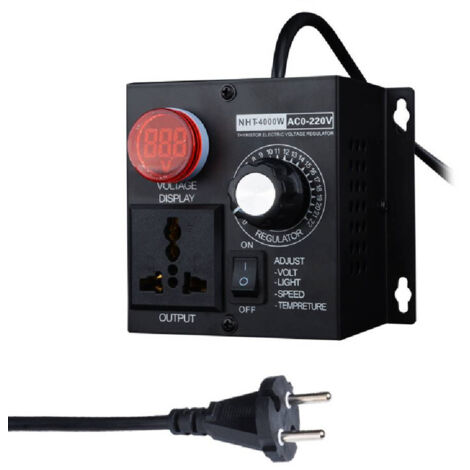 Ouylaf – Variateur de tension compact 4000W AC 220V – Réglage de vitesse, température et lumière – Protection contre surtensions