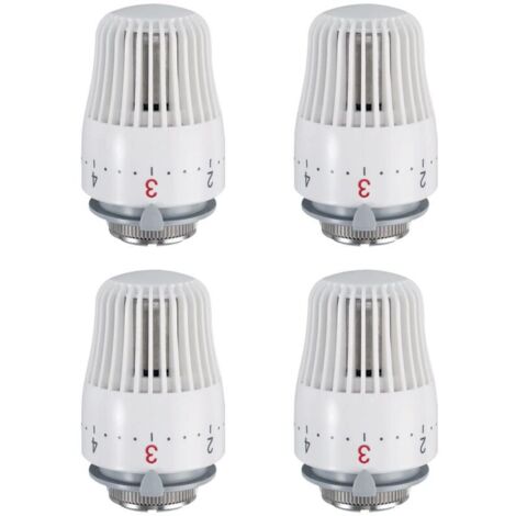 Lot de 4 têtes thermostatiques, tête de rechange pour vanne de radiateur M30 x 1,5, vanne de radiateur thermostatique, (1/5)