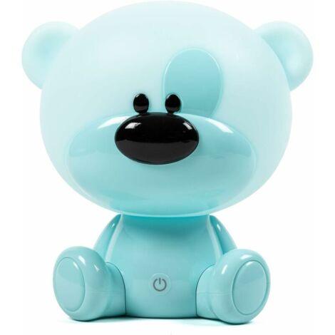 Lampe de chevet veilleuse tactile pour enfants – 3 intensités – Technologie LED – Sécurisée – Ours bleu décoratif
