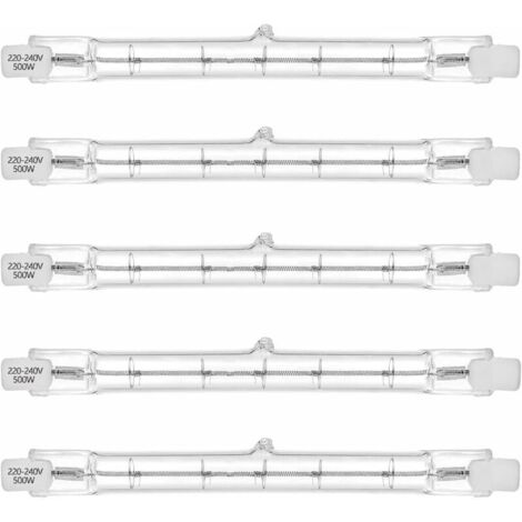 RHG ECO HaloLine Tube halogène , base R7S, lampe à tube halogène T3, 230V, 400W=500W, 118 mm, blanc chaud - 2800K (5 pièces) (1/5)