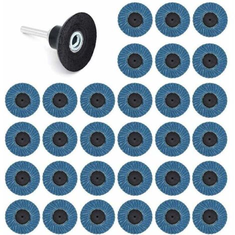 XVX – Lot de 31 disques abrasifs 50mm – Assortiment grains 40/60/80 – Pour meulage acier inoxydable et aluminium – Durabilité accrue (1/6)