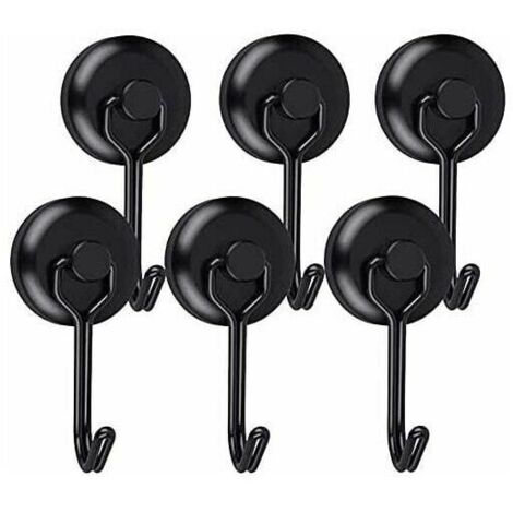 Crochet Aimanté Puissant Crochet Magnetique Frigo Noir Néodyme Pivotants Aimant Crochet Magnétique Crochets Aimantés Magnétiques pour Cuisine Torchon Tableau 6pc T-Audace (1/4)