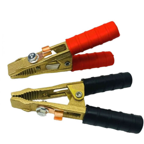 Choyclit – Lot de 2 pinces de démarrage en laiton 250B – Identification facile rouge et noire – Conductivité optimale pour démarrage véhicule