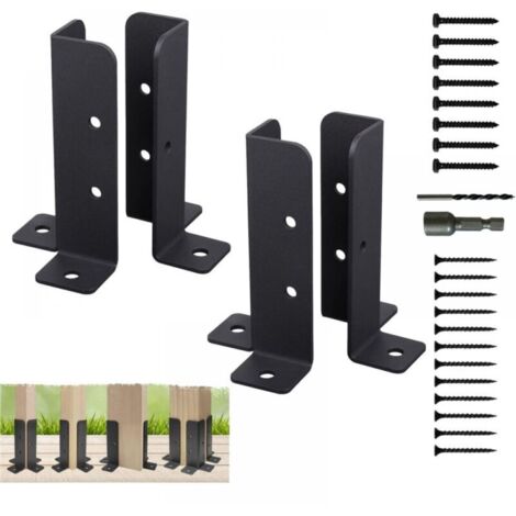 Supports de poteaux de terrasse réglables, Ensemble de 4 supports de base de poteau, Supports de pergola pour poteaux de 38x38 / 50x50 / 50x101 / 101x101mm, Balustrade de terrasse, Boîte aux lettres