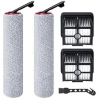 Rouleau de brosse de rechange et Filtre HEPA pour DREAME H15 Pro/H15 Mix/H15 Pro FoamWash /H15S/H12 Pro FlexReach Aspirateur Laveur, 2 rouleaux de brosse + 2 filtres + 1 brosse de nettoyage