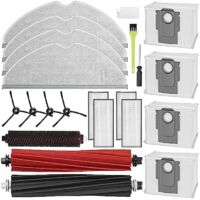 Accessoires pour Roborock S8 Pro Ultra, Pièces de Rechange de 2 Brosses Principales, 4 Filtres, 4 Serpillières, 4 Sacs à Poussière et 4 Brosses Latérales