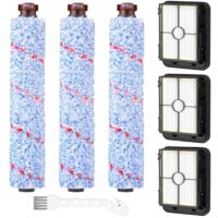 Accessoires pour aspirateur Bissell CrossWave 3 en 1 C3 Pro 3555N, 3 brosses multi-surfaces 1868 + 3 filtres 1866 pour aspirateur Bissell CrossWave 17132 2225N 2582N 25821 2519