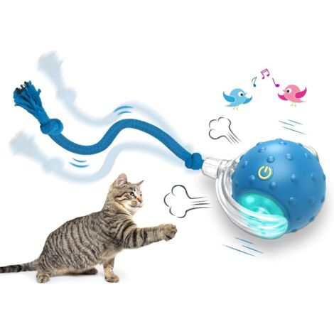 Jouet Chat Interactif - Jouet pour Chat Balle Interieur - Jouet électrique Automatique pour Chat - Gazouillement - Mouvement Irrégulier & Cache-Cache