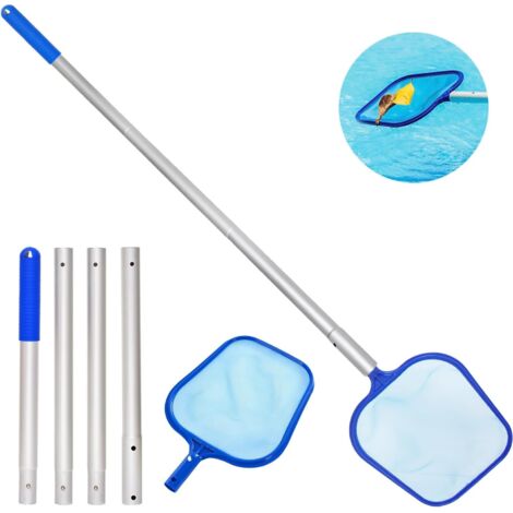 Filet antidérapant pour Piscine, 72-172cm Tige Hot Tub Herse Heavy Duty Scooter Accessoires de Nettoyage de Piscine Filet à Trou Fin, 4 tiges en Aluminium pour spas et Aquariums Hors Sol (1/5)