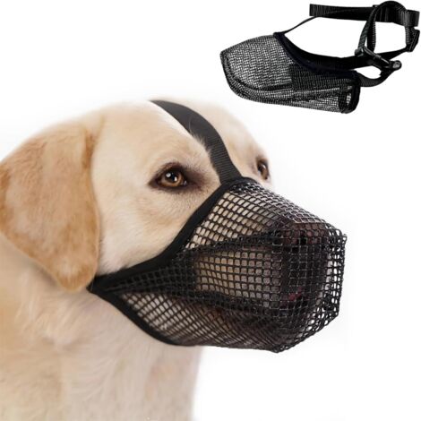 Muselière pour Chien, Muselière Panier pour Chiens, Muselière Chiens Nylon, Muselière Respirante avec Sangles Réglables pour Éviter Les Morsures, La Mastication et Les Aboiements