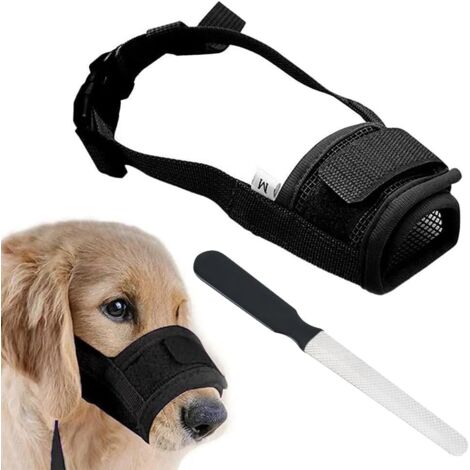 Muselière pour Chiens,Muselière Souple Réglable pour Chiens Nylon,Anti AboieMent Anti-Morsure en Maille Douce et Respirante,Moyens et Museliere Petit