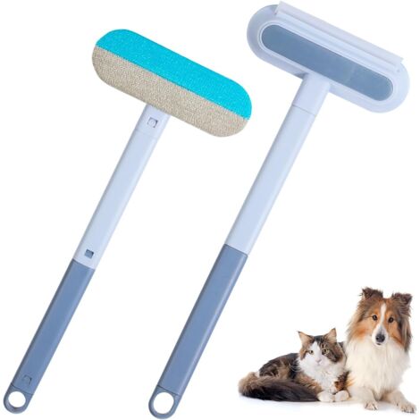 2 Pièces Brosse Anti Poils Animaux 4-en-1, Amovible Brosse de Nettoyage Multifonctionnelle, Brosse à Poils Animaux avec Tige Extension Réglable pour Chat Chien Couverture Fenêtre (1/5)