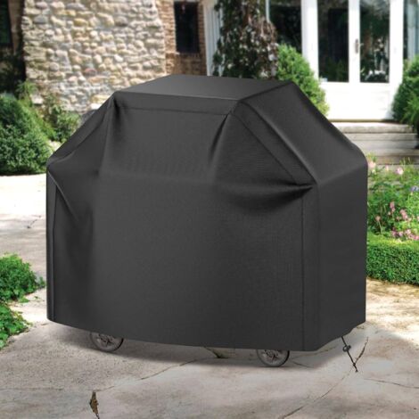 Housse Barbecue Exterieur,Housse Barbecue en Tissu Oxford 210D, Résistante aux UV et aux déchirures,Ajustement Universel pour Grils à gaz,Dimensions 145x61x117cm-durable et imperméable,Noir