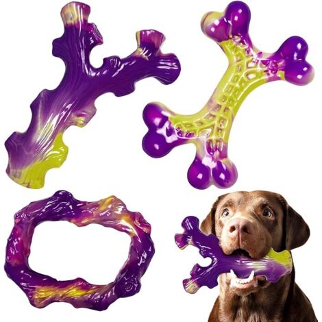 Jouet à Mâcher pour Chien: 3 Pièces Jouet Chien Indestructible Résistant aux Mâcheurs Aggressifs, Jouets pour Chiens de Taille Moyenne et Grande, Nettoie Les Dents et Réduit l'Anxiété (1/5)