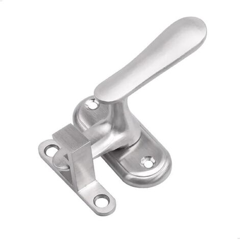Verrouillage à Angle Droit Boucle Crochet de Sécurité—Loquet de Serrure de Porte à 90 Degrés,Acier Inoxydable Droit Boucle Croche,Convient à la Plupart des Types de Portes, Argent, 1 Pièce.