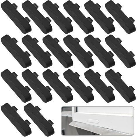 Cache-gouttières - 20 pièces - Bouchons de drainage pour fenêtres en PVC - Remplacement pour grilles d'aération d'appui de fenêtre - Noir (1/5)