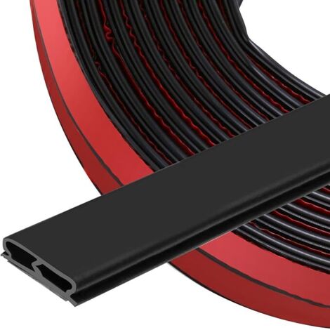 Joint d'étanchéité, autocollant, anti-collision, insonorisant, étanche, anti-poussière, en caoutchouc, noir, 20 x 6 mm (l x p)/15 m (L), pour portes et fenêtres