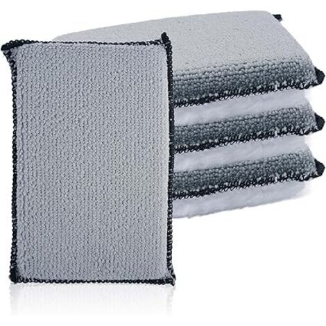 4 Pièces Eponge Voiture Microfibre, 13 x 9 cm Éponge de Nettoyage Intérieur, Tampons de Nettoyage en Microfibre Éponge Absorbant, Accessoires Lavables Tampon pour Voiture, Cockpit, Cuir, Coussins (1/5)