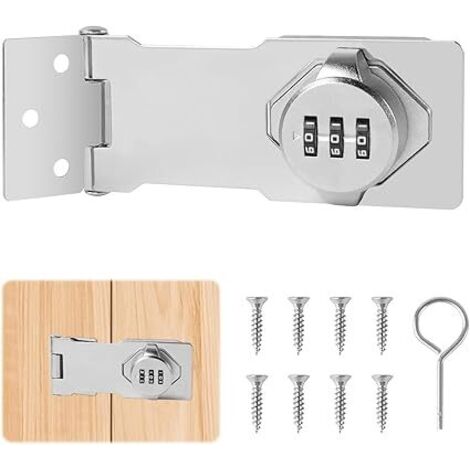 Serrure à Combinaison Sans Clé 3 Chiffres,Serrures de Mot de Passe D'Armoire Domestique,4,5 pouces serrure combinaison code,Applicable à Petites Portes D'armoires, Porte de Grange,Armoires