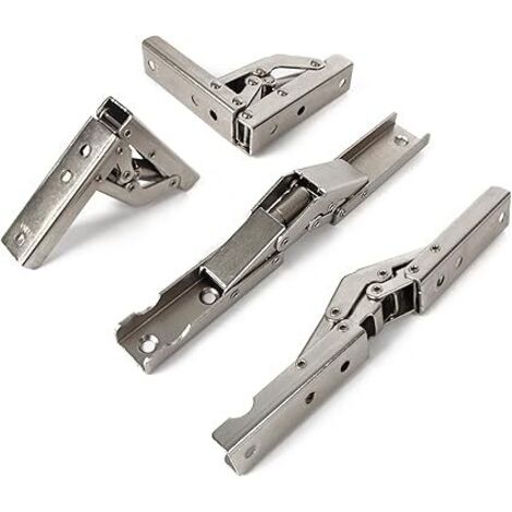 Charnière pliante à 90 degrés Charnière pliante élastique en acier inoxydable Support pour étagère murale Accessoires pour portes d'armoires(4 pièces) (1/5)