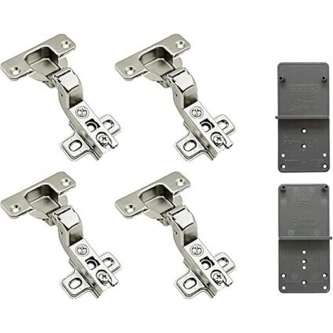 105 Degré Rentrant Charnières Standard Supérieure 35 mm sans Amortisseur avec Fermeture Automatique Charnière pour Armoires de Porte Cuisine Lot de 4