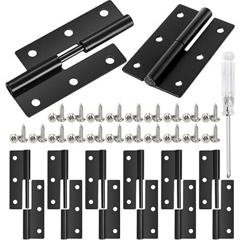 41 Pièces Charnière Plate Set Charnières Amovibles en Fer Petite Charniere Noires 62x37x1.5MM Comprenant 8 Charnière Porte avec 32 Vis et 1 Tournevis pour Armoires Portes Fenêtres (1/5)