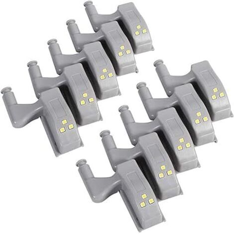 10 pièces blanc capteur intérieur charnière lumière LED armoire universelle armoire placard armoire chaude/fraîche LED charnière lumière maison cuisine placard (1/5)