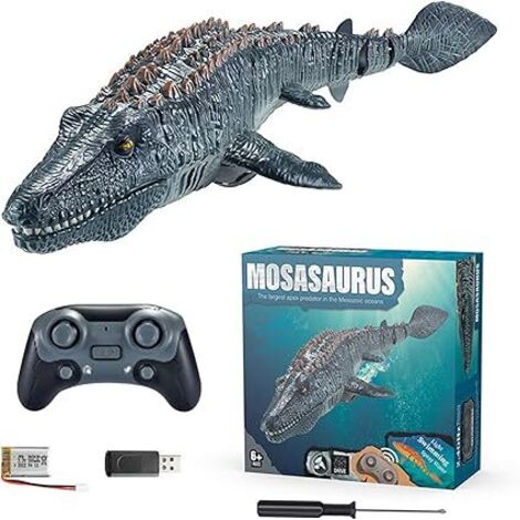 de l'eau Jouets pour pour l'eau, de Piscine Mosasaurs télécommandés pour, de Simulation Mosasaurus avec lumière et Eau pulvérisée p (1/5)