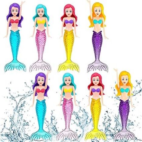 Lot de 8 Jouets de plongée sous-Marins avec sirènes phosphorescentes, pour Piscine, Piscine et Baignoire, Plaisir Familial, avec Jeux de Groupe à partir de 1 an (édition Classique) (1/5)