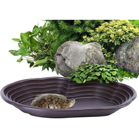 Piscine pour Tortues, Piscine pour Tortues - Plat d’Eau Tortue de Grande Taille,avec Tuyau de Drainage Conception de Trou Rond Amphibiens Animaux Tortue réservoir Baignoire pour Serpent