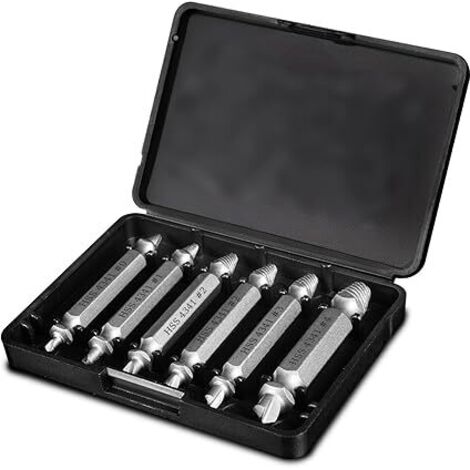 Lot Extracteur Vis 6 Pièces En Acier Rapide Lot Vis Extracteurs étui De Rangement Inclus Pour Extraire Les Vis Endommagées, RouilléEs Ou Usées (1/5)