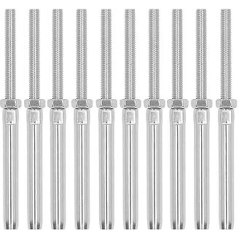 Railing Upset Lag Kit Fileté Boulons Lag Boulons En Acier Inoxydable Haute Résistance Heavy Duty 10pcs pour Ferme (M10/5mm) (1/5)