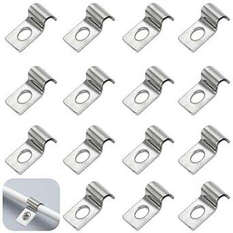 50 Pièces Fixation Grillage Rigide sur Mur Cavalier Cable Electrique Fixation pour Tube Attache Fixation 304 Acier Inoxydable Epaissi U Tube Pince pour la Fixation Câbles, Fils et Tuyaux (4mm)