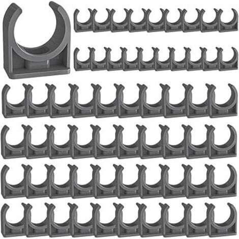 60 pièces Colliers de tuyau, colliers de serrage, Support en U pour tuyau, pour la fixation de tuyaux en acier inoxydable, tuyaux en plastique caoutchouc