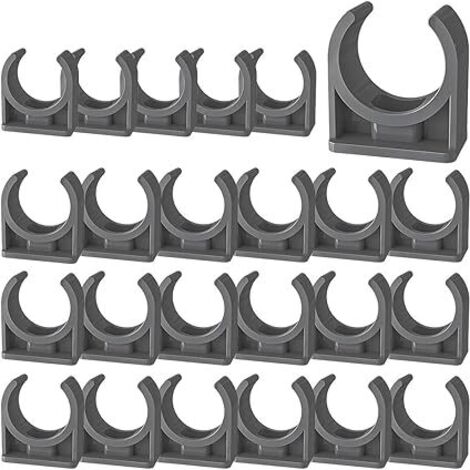 24 pièces Colliers de tuyau, colliers de serrage, Support en U pour tuyau, pour la fixation de tuyaux en acier inoxydable, tuyaux en plastique caoutchouc