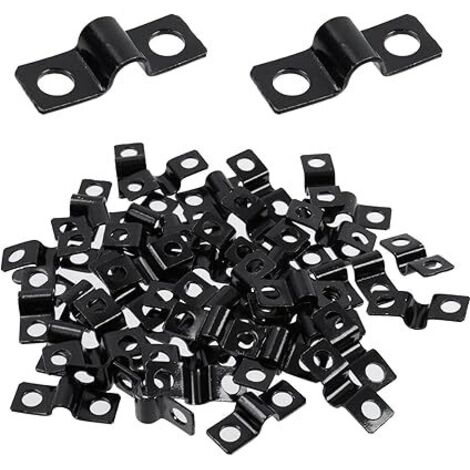 60 Pièces Colliers de Serrage en U 6mm Colliers de Serrage en U à 2 Trous Collier de Tuyau en U Fixation Murale et Attache Grillage Rigide pour Clôture en Treillis à Tige Tubes Fils