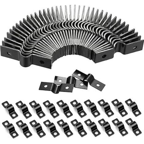 60 Pièces Collier de Serrage en U: Collier de Fixation Métal U-Tube Pince Anneau Fixation Tuyau Ø 10mm pour Câbles et Tuyaux Installation Murale DIY