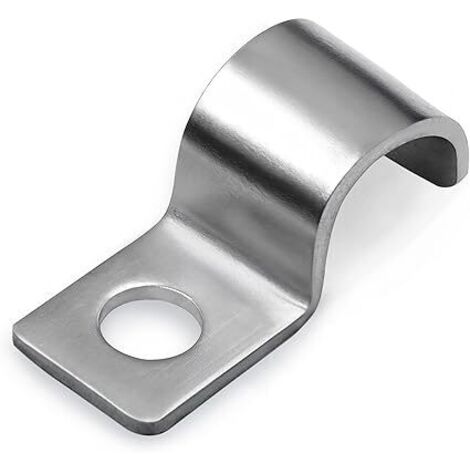 25 Pièces Fixation Grillage Rigide, Un Trou Clips En Acier Inoxydable, Petit Collier de Serrage en U pour Câbles et Tuyaux (Ø 10 mm)