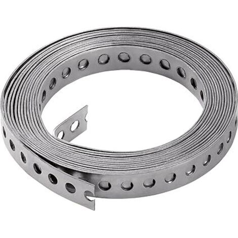 Bande Perforée,Bande de Fixation,Ruban Perforé de Montage,10 m de Ruban Métallique Perforé,Collier de Serrage,pour la Fixation de Câbles,Tuyaux et Conduites,12 mm x 10 m