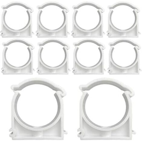 10 Pièces 50mm Clips de Tuyau en PPR Blancs, Clips Fixes pour Conduits d'eau, Clip de Tuyau en Plastique, Pour Conduite D'eau,Tuyau de Gaz, Cuisine, Piscine, Salle de Bain Fixation de Tuyaux