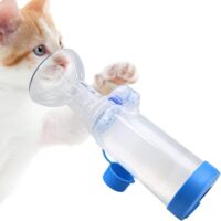 Entretoise d'inhalateur de Chambre pour Animaux de Compagnie pour Chat ou Chien avec indicateur de Respiration Exclusif (Masque pour Chat)
