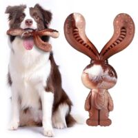 Jouets Indestructibles pour Chiens à Mâcher, Jouets Durables en Nylon Saveur de Boeuf, Robustes pour Chiens de Taille Moyenne et Grande Taille, Brossage des Dents (Lapin)