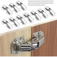 Lot de 10 charnières à visser avec ressort à 90 degrés pour portes en bois, armoires avec 40 vis, pour porte d'armoire, porte en bois, armoire de cuisine