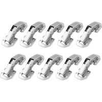 Petit Charnière à Visser avec Ressort 90 Degré Charnieres Fermeture Automatique pour Portes Légère Complètement en Applique et Rentrant de Meubles Armoires Cuisine Lot de 10