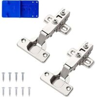 2 PCS 110 Degré Plein Recouvrante 35mm Soft Close Charnieres, Charniere Porte Placard, Charniere Porte Cuisine, Charniere Invisible, pour Armoires de Cuisine,Armoires,Meubles