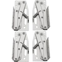 2 Paires de Charnières à Ciseaux à 45 Degrés en Acier Nickelé pour Tiroir Armoire de Salle de Bain Argent