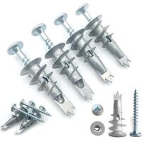 Cheville Placo, 50pcs Vis Placo Vis Autoforeuse Metal, Cheville Placo Charge Lourde Cheville Beton, Cheville Crampon, Clous, Vis et Fixations pour Béton, Briques, Plaques de Plâtre, 30mm