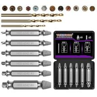 9 Pièces kit Extracteur de Vis Cassée Avec 3 Forets, Dureté 63-65HRC, Fabriqué en HSS 6542, Extracteur de Vis Dénudé, Extracteur de Petite Vis Pour Percer et Enlever des Vis Endommagées