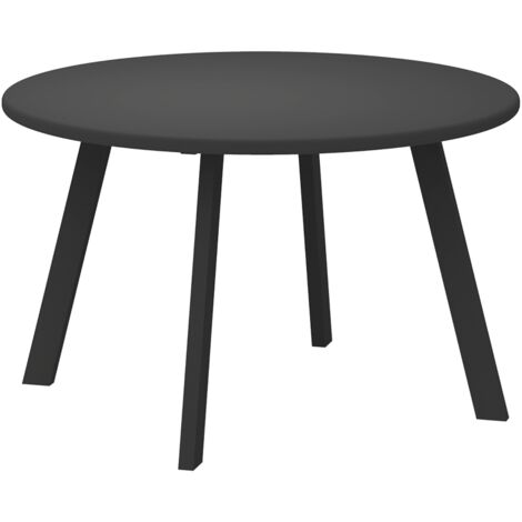 Beistelltisch Balkontisch aus Metall Rund Kaffeetisch wetterfest Gartentisch Ø70 x 42H cm Noir (1/5)