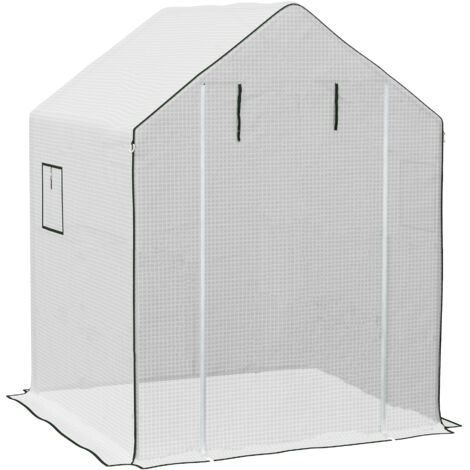 Film de remplacement pour serre avec protection UV, fenêtre latérale, porte enroulable, bâche de rechange, film PE pour serre à tomates, blanc, 140 x 143 x 190 cm (1/5)
